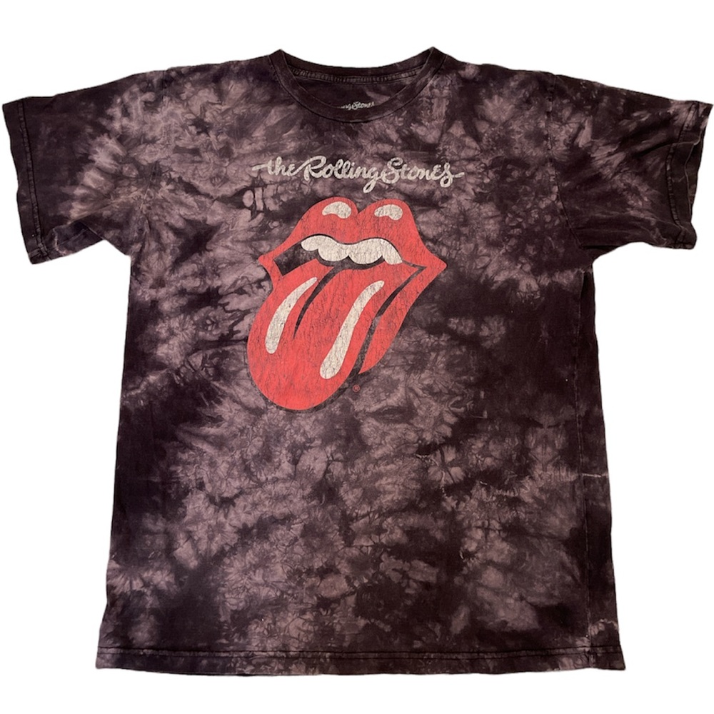 The Rolling Stones Black and Red Tie-Dye Tee